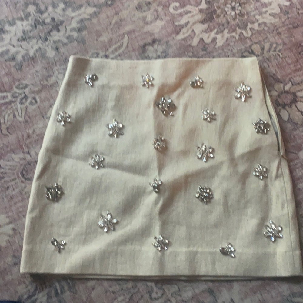 Zara embellished linen skirt
